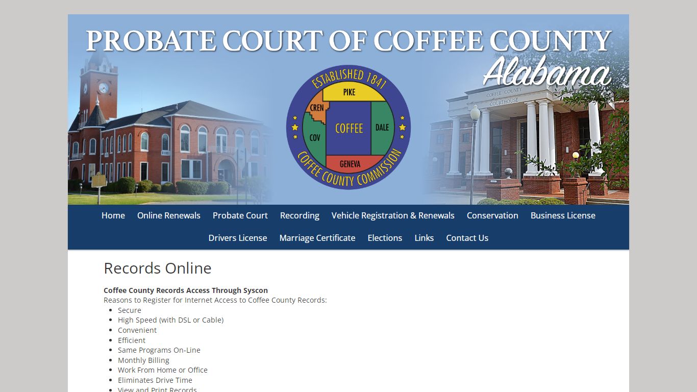 Records Online | Probate Court of Coffee County | Coffee ...