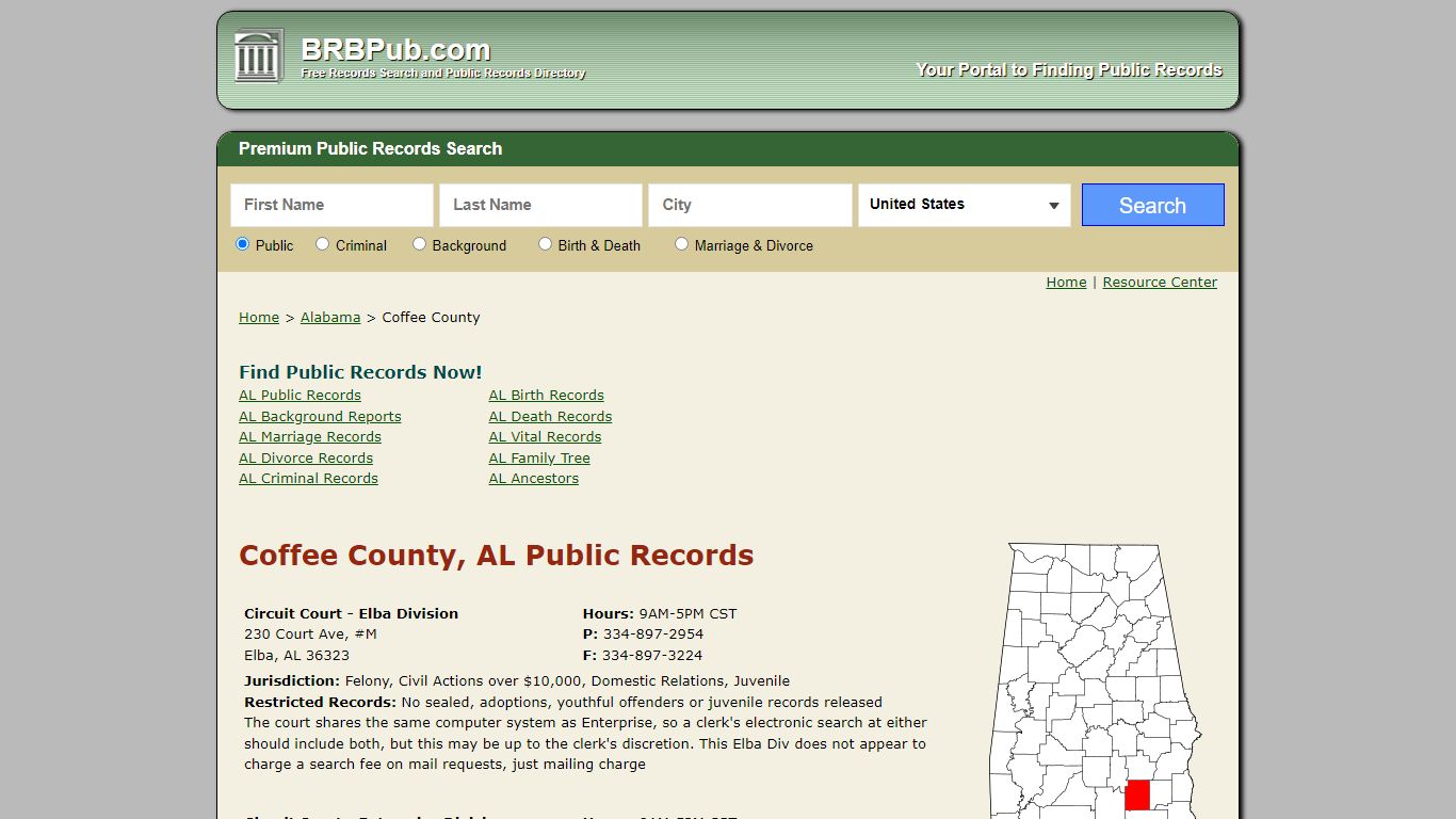 Coffee County Public Records | Search Alabama Government ...